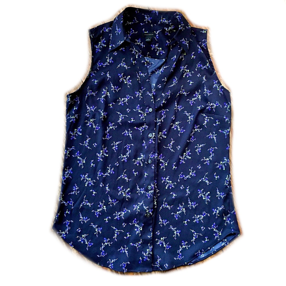 Ann Taylor Floral Button Down Blouse